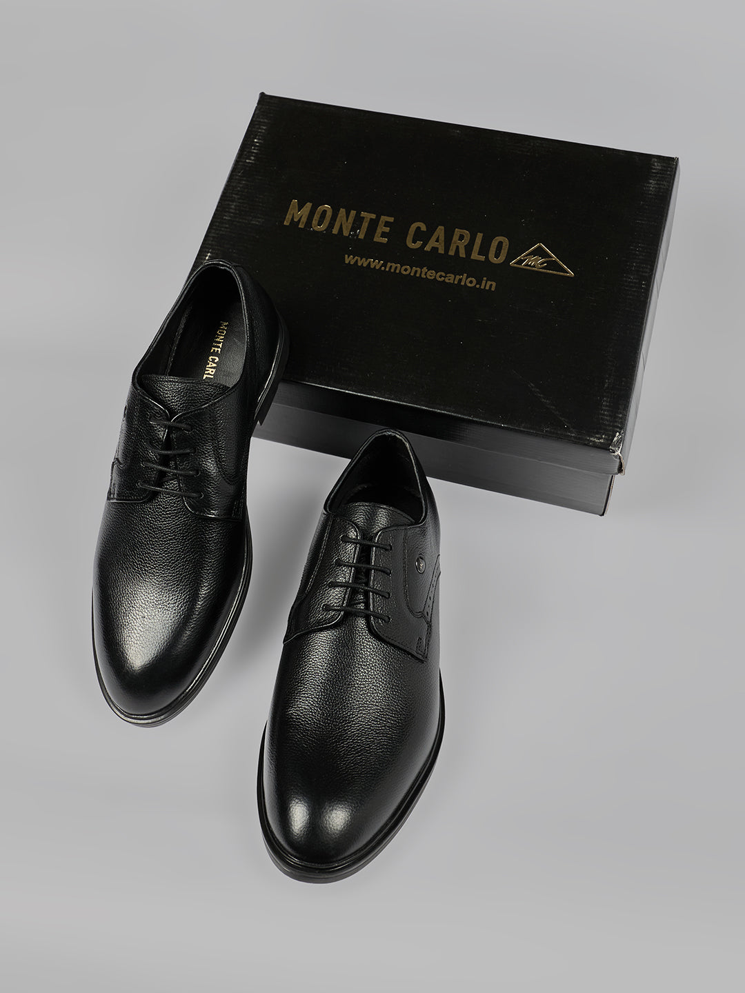 Monte Carlo Men's Premium Textured Classic Derby Formal Shoe Open-Lacing