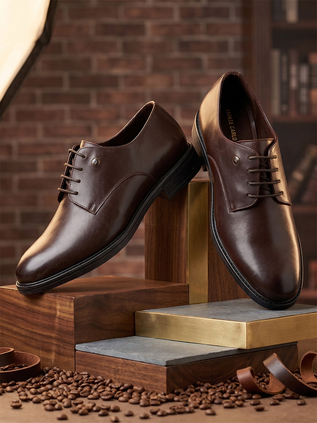 Monte Carlo Men's Premium Formal Derby Classic Lace-Up Shoes for Office and Occasion Wear