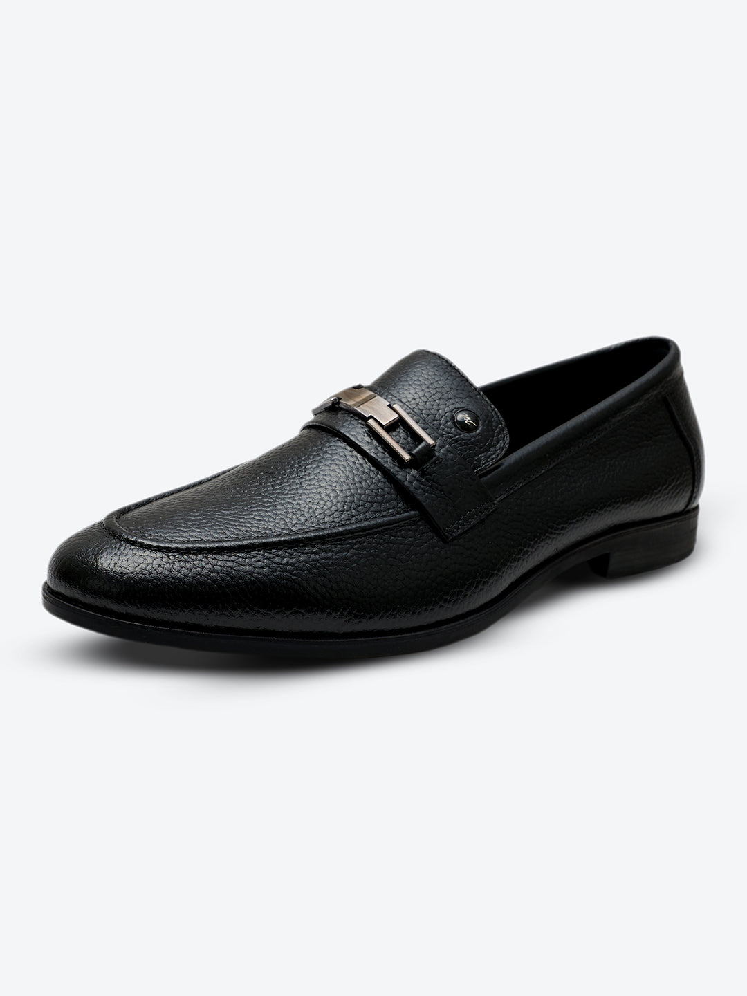 Monte Carlo Black Comfort Slip on Genuine Leather Formal Shoes for Men