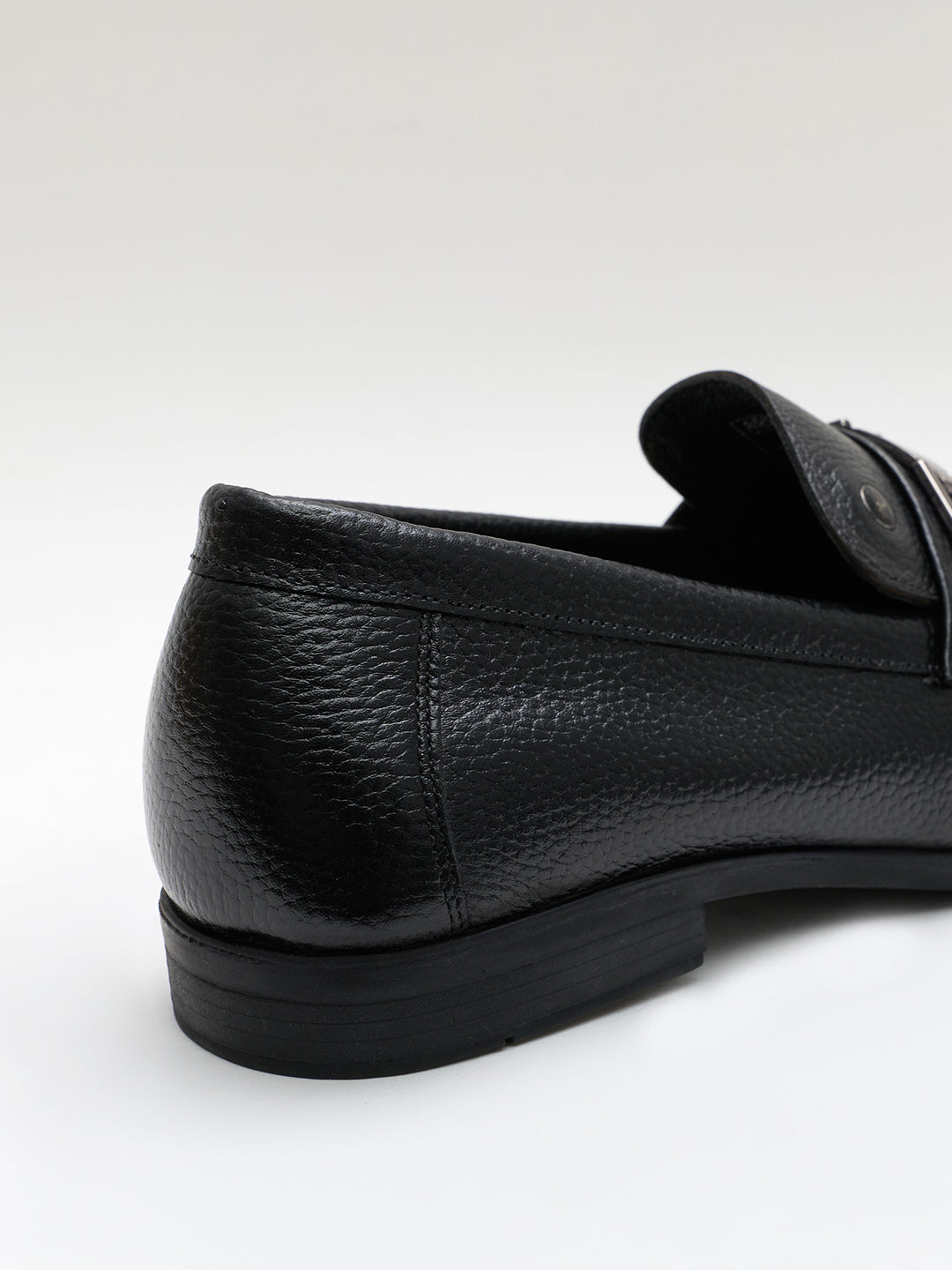 Monte Carlo Black Comfort Slip on Genuine Leather Formal Shoes for Men