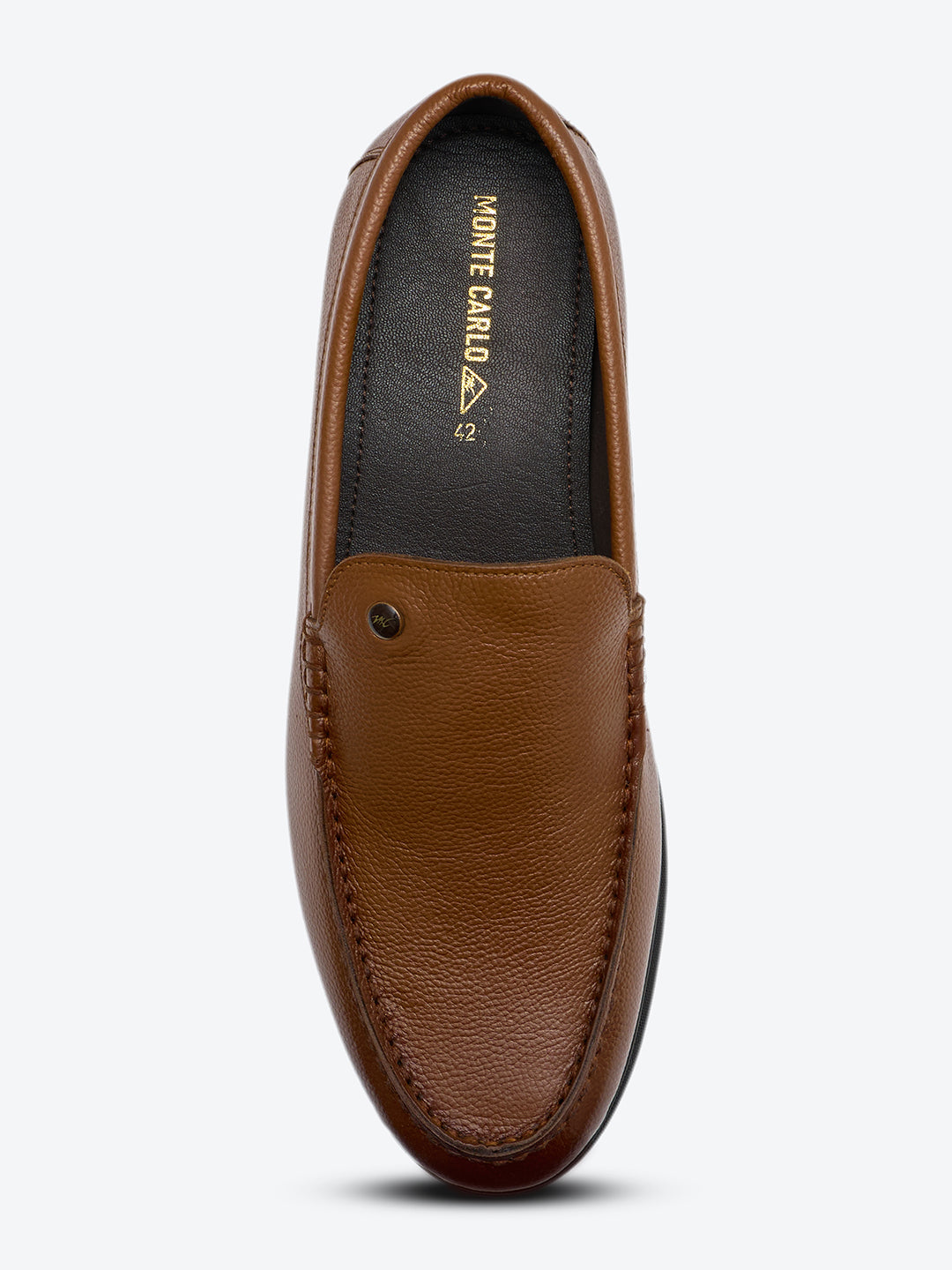 Monte Carlo Tan Slip on Genuine Leather Loafers for Men