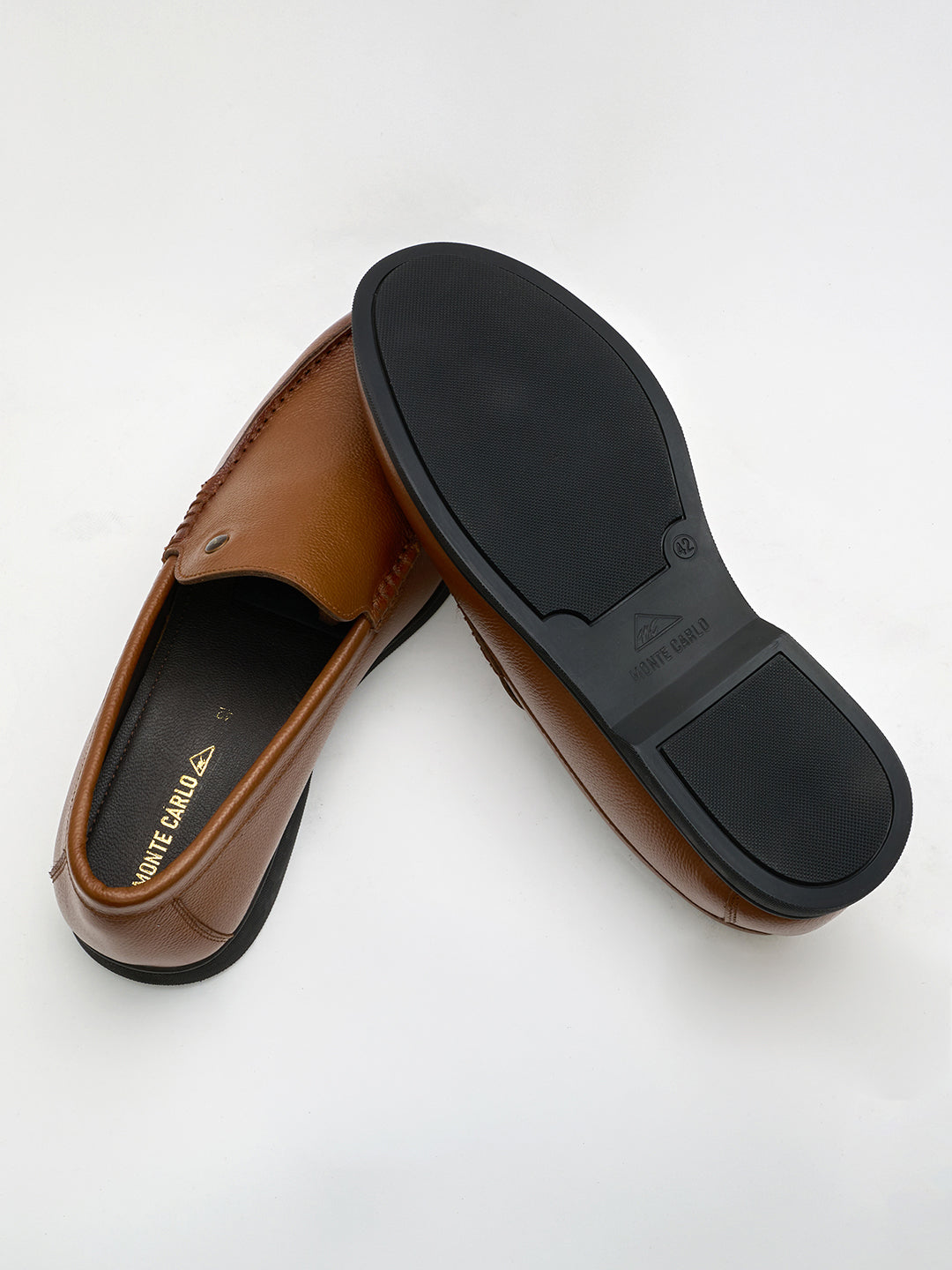 Monte Carlo Tan Slip on Genuine Leather Loafers for Men