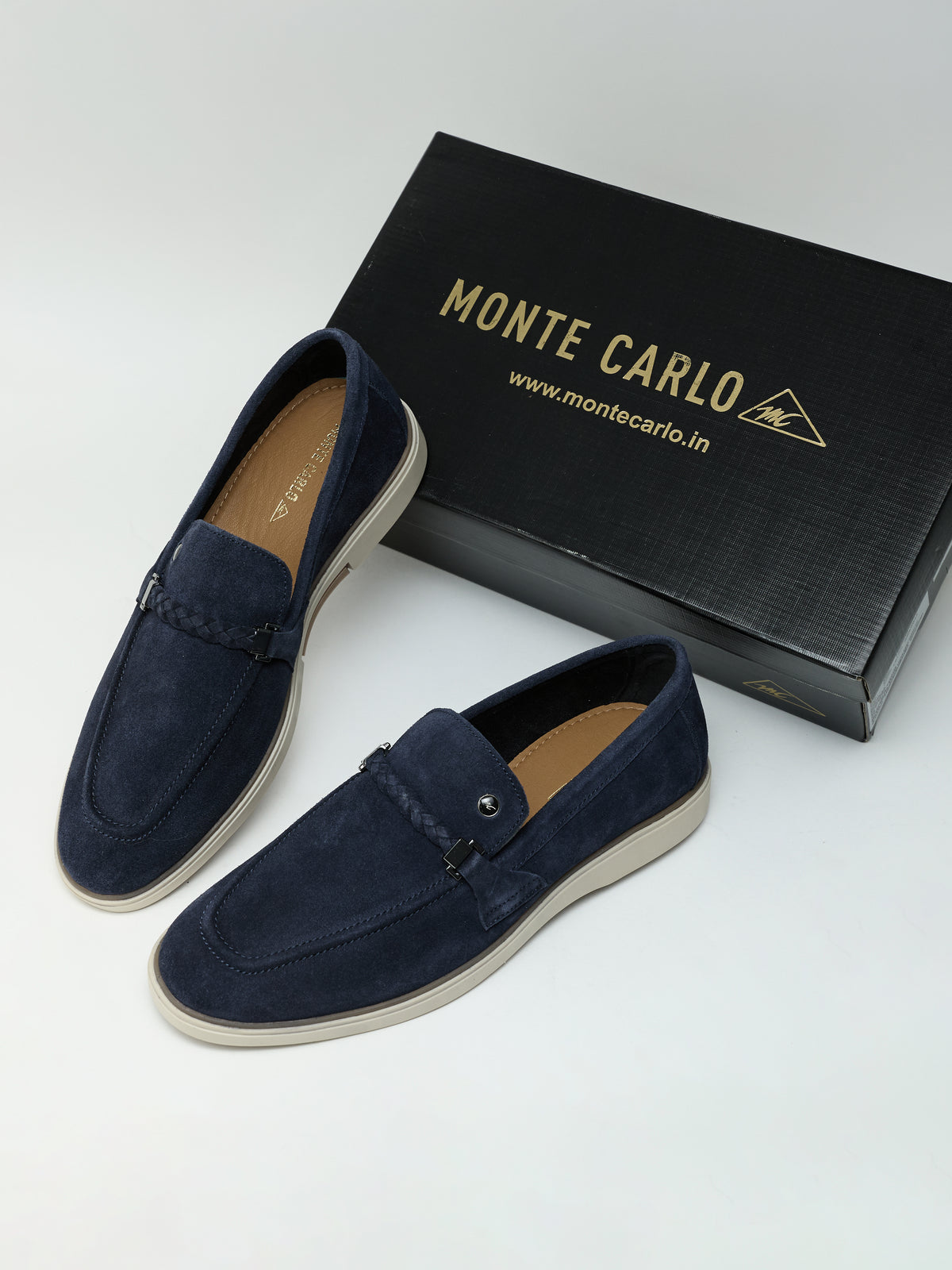 Monte Carlo Men Casual Loafers with Braided Strap Detail