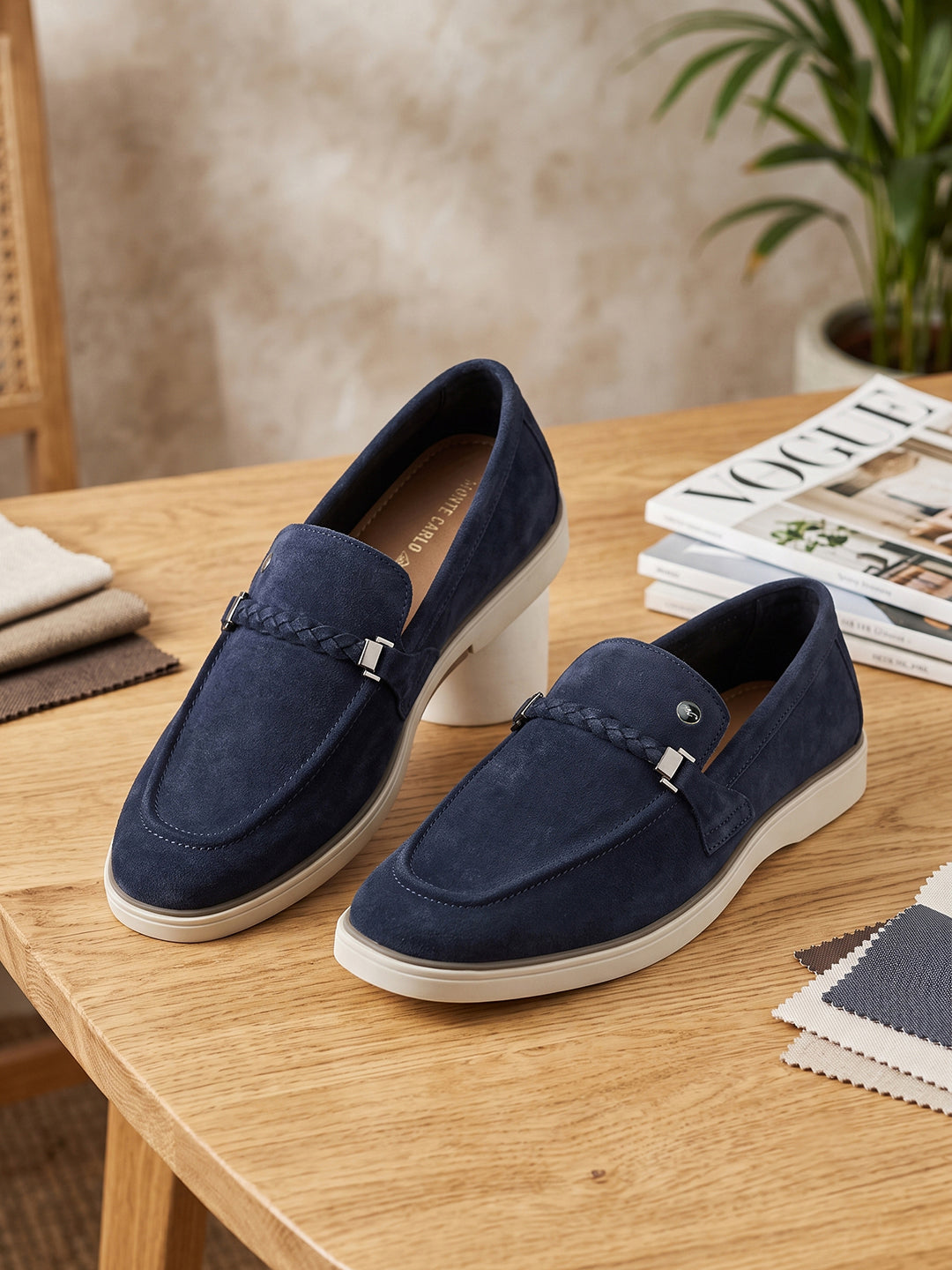 Monte Carlo Men Casual Loafers with Braided Strap Detail