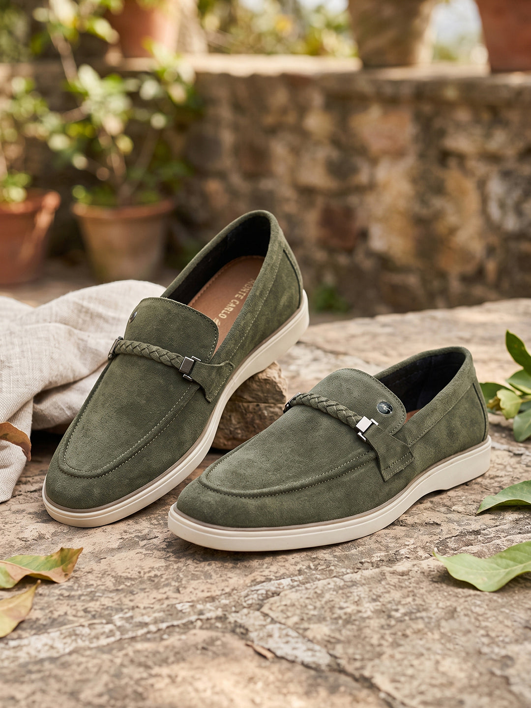 Monte Carlo Men Casual Loafers with Braided Strap Detail