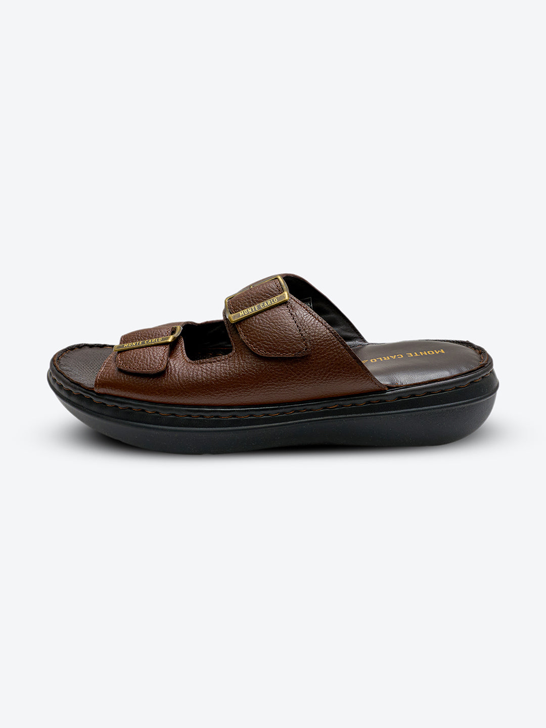 Monte Carlo Tan Slip on Genuine Leather Comfort Sandals for Men