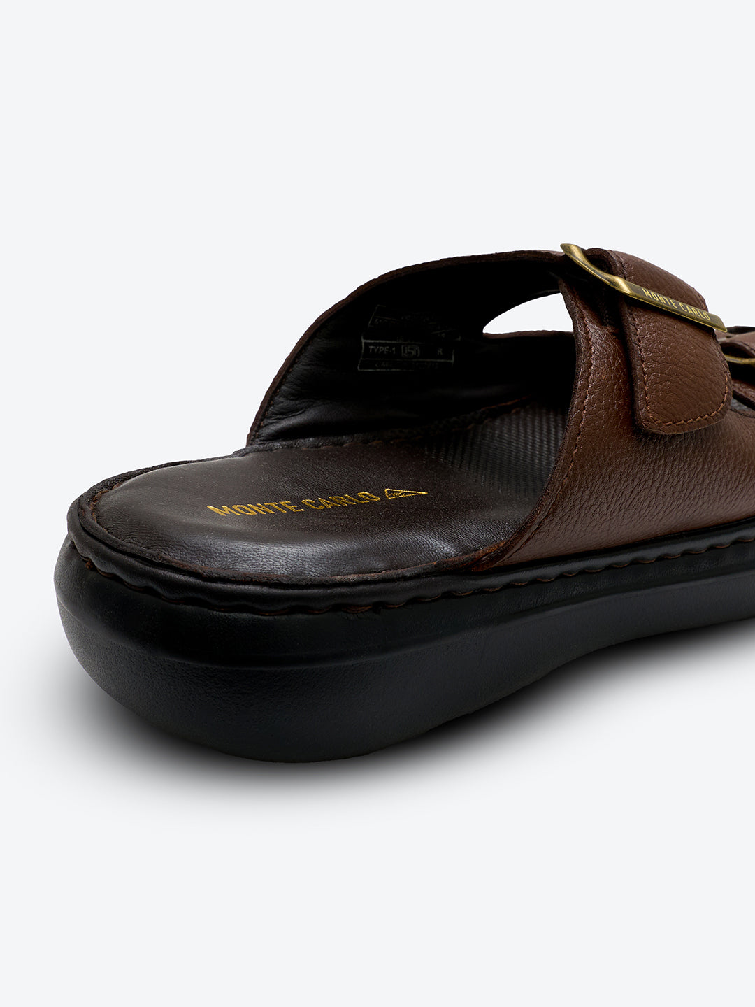 Monte Carlo Tan Slip on Genuine Leather Comfort Sandals for Men