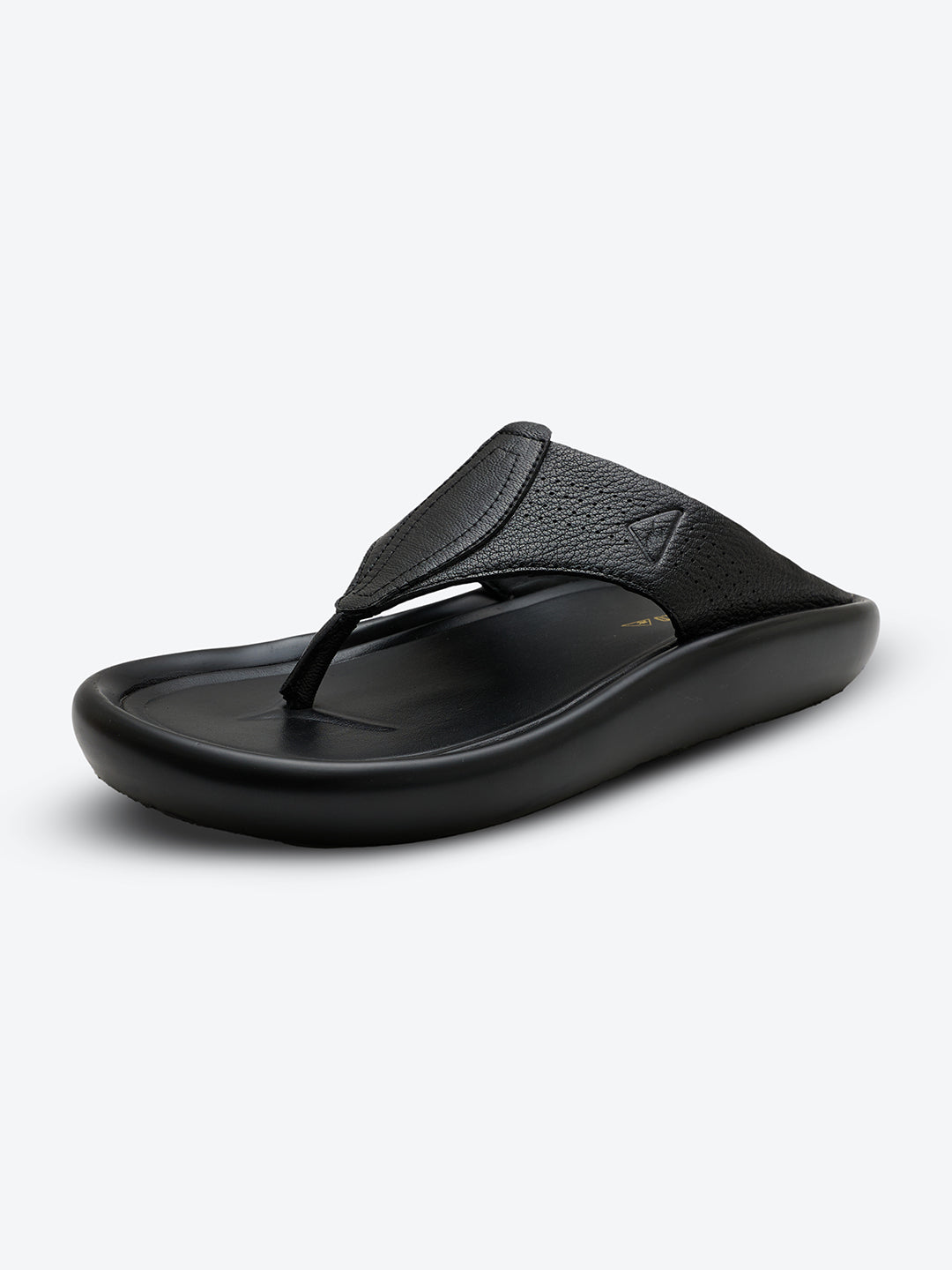 Monte Carlo Black Slip on Genuine Leather Comfort Sandals for Men