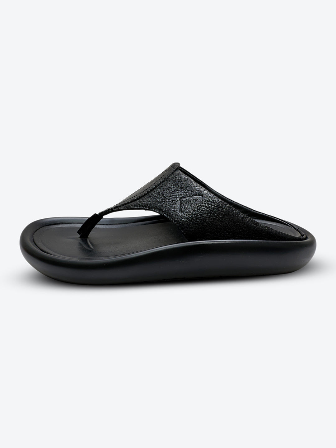 Monte Carlo Black Slip on Genuine Leather Comfort Sandals for Men