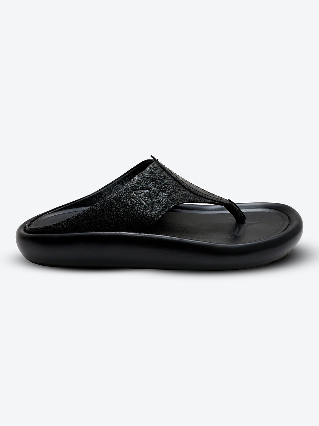 Monte Carlo Black Slip on Genuine Leather Comfort Sandals for Men
