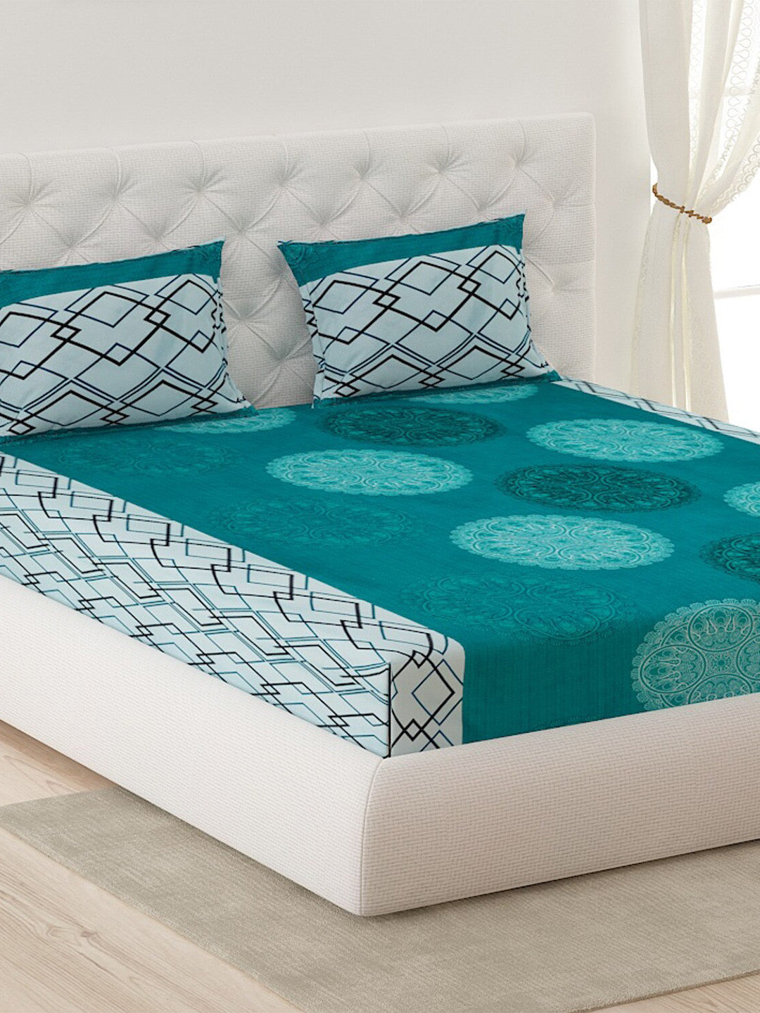 120 GSM Microfibre Double Bedsheet with 2 Pillow Covers