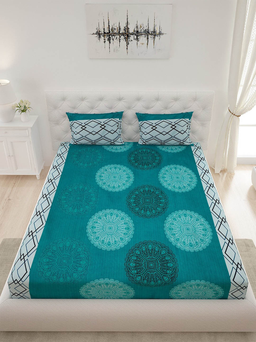 120 GSM Microfibre Double Bedsheet with 2 Pillow Covers