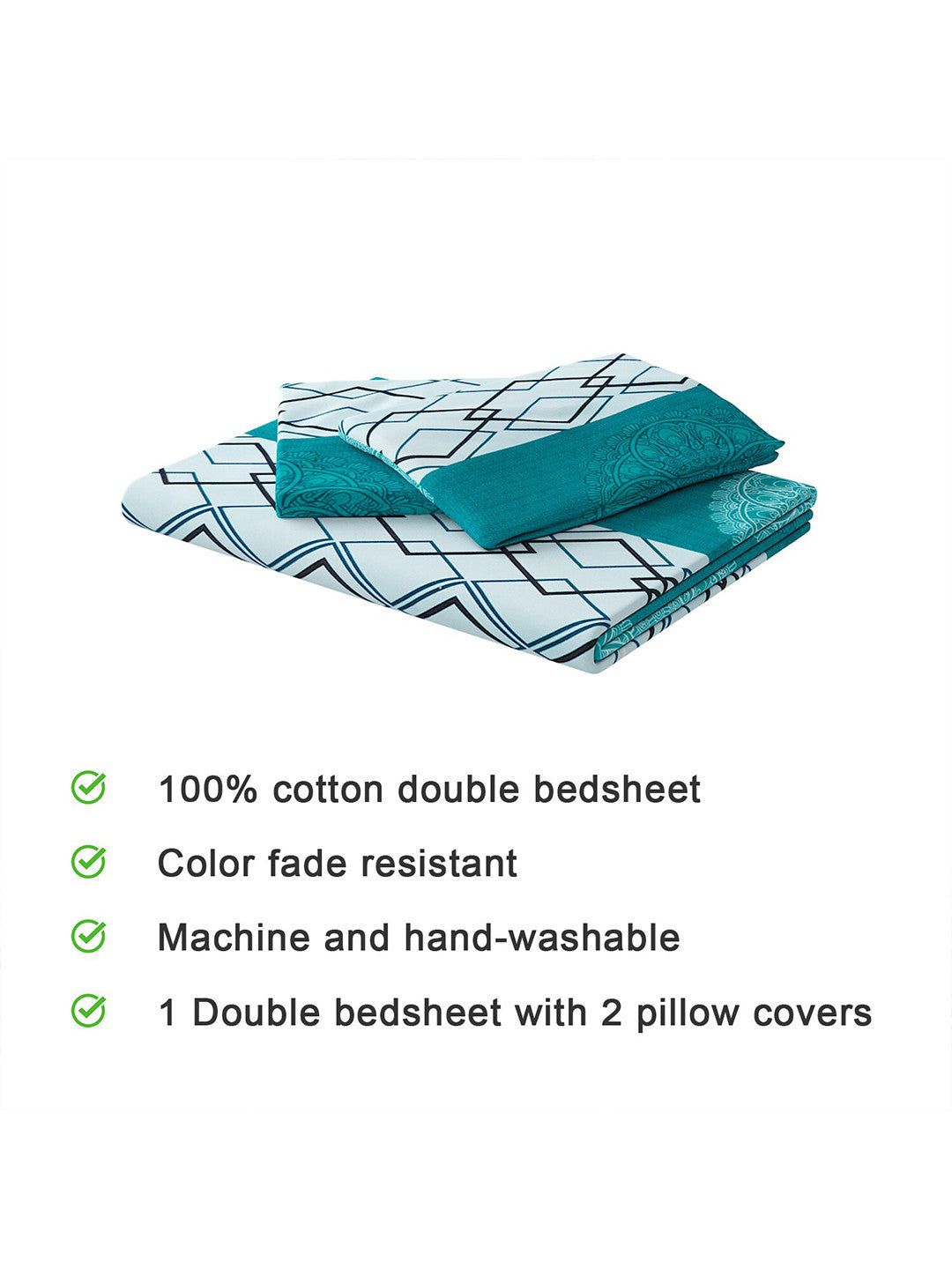 120 GSM Microfibre Double Bedsheet with 2 Pillow Covers