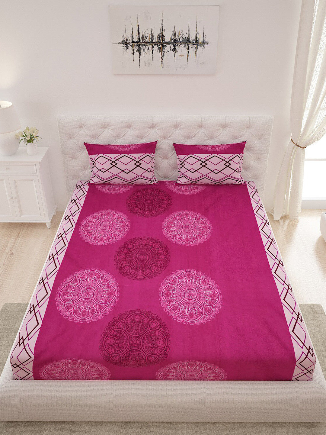 120 GSM Microfibre Double Bedsheet with 2 Pillow Covers
