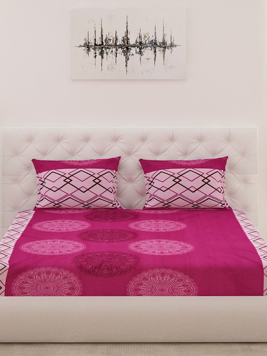 120 GSM Microfibre Double Bedsheet with 2 Pillow Covers