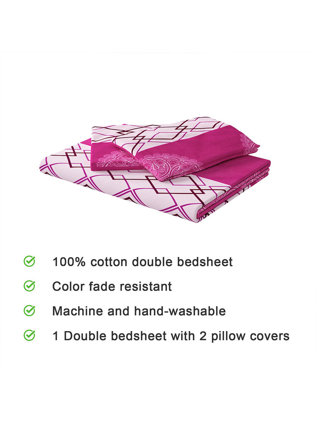 120 GSM Microfibre Double Bedsheet with 2 Pillow Covers