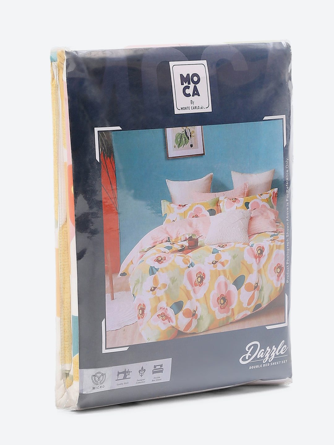 120 GSM Polyester Queen Bed 1 Bedsheet with 2 Pillow Covers (Dazzle)
