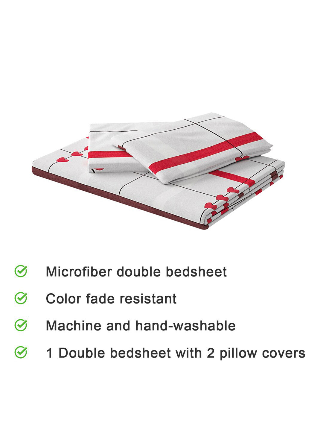 120 GSM Polyester Queen Bed 1 Bedsheet with 2 Pillow Covers (Dazzle)