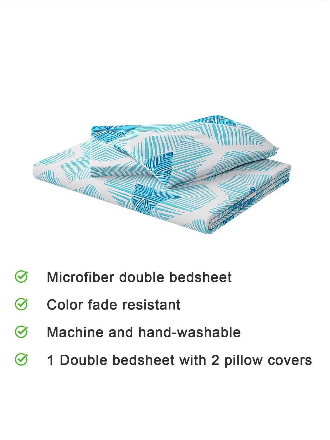 120 GSM Polyester Queen Bed 1 Bedsheet with 2 Pillow Covers (Dazzle)