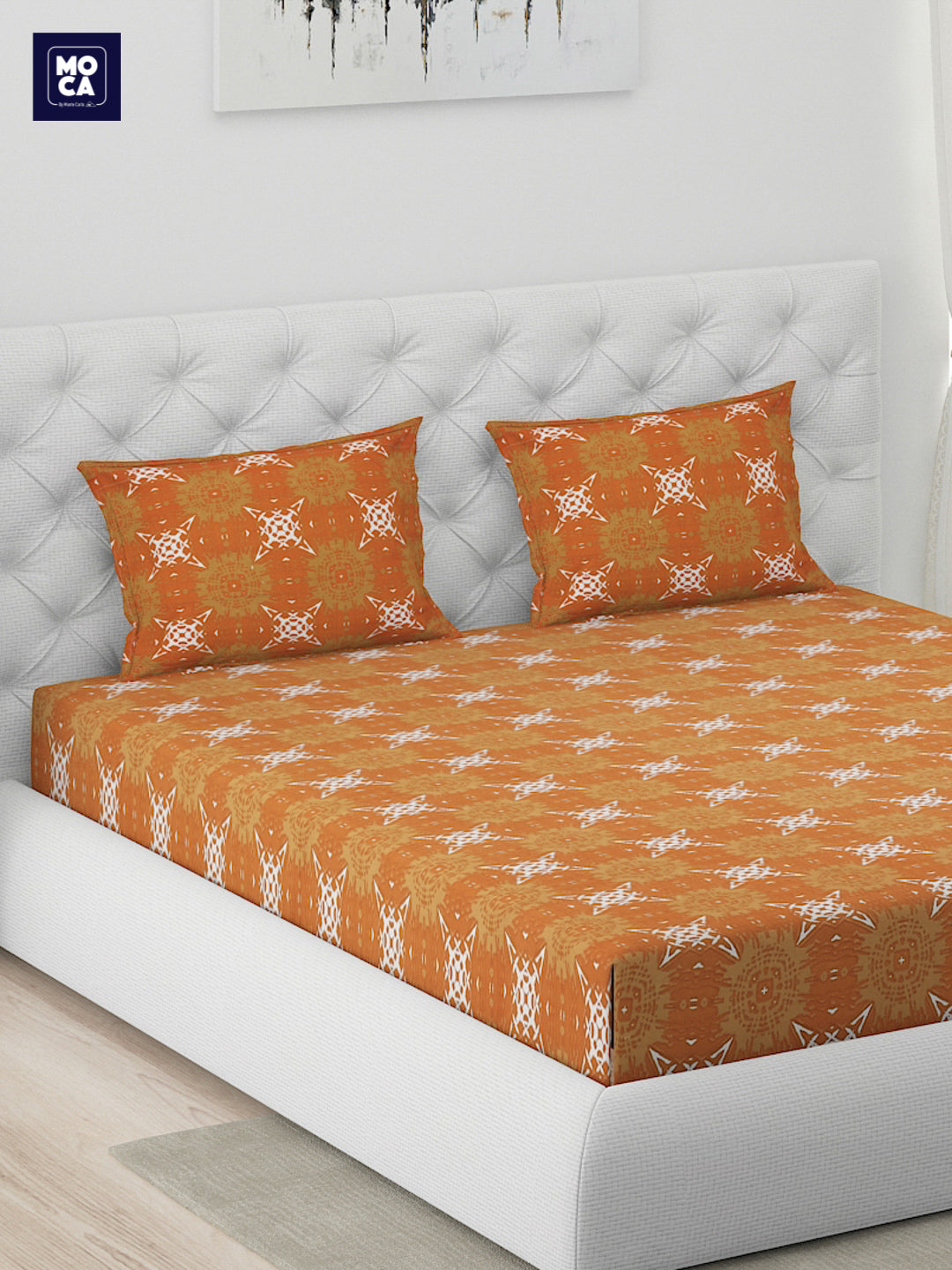 120 GSM Polyester Double Bed 1 Bedsheet with 2 Pillow Covers (Dazzle)