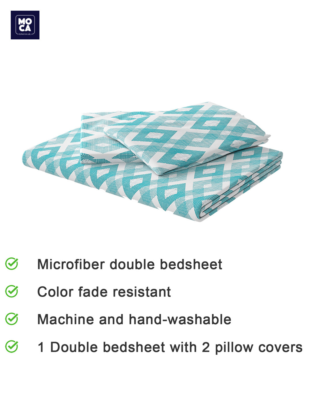120 GSM Polyester Double Bed 1 Bedsheet with 2 Pillow Covers (Dazzle)
