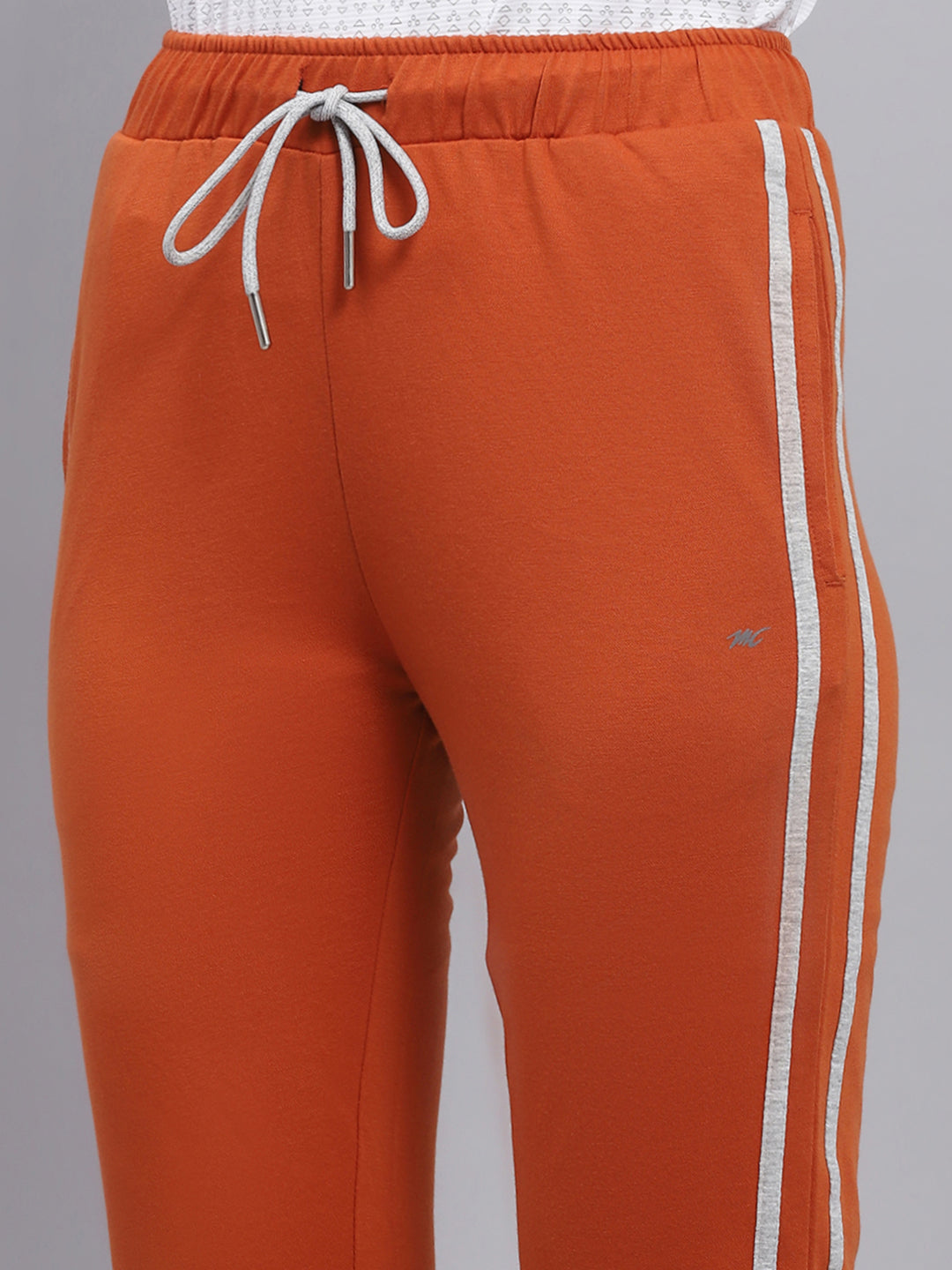 Women Orange Solid Regular Fit Lower