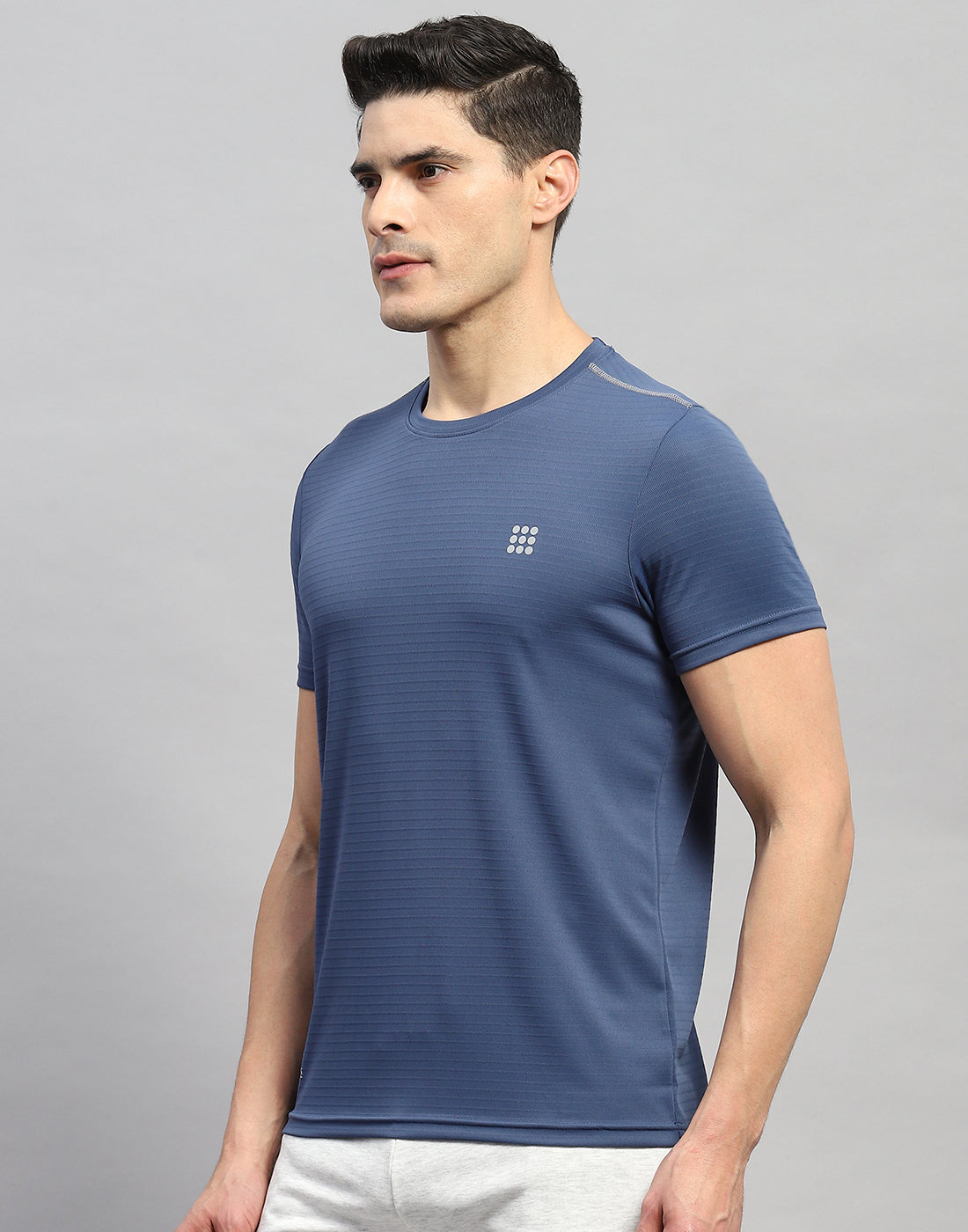 Rock.it Men Blue Solid Round Neck Half Sleeve T-Shirt