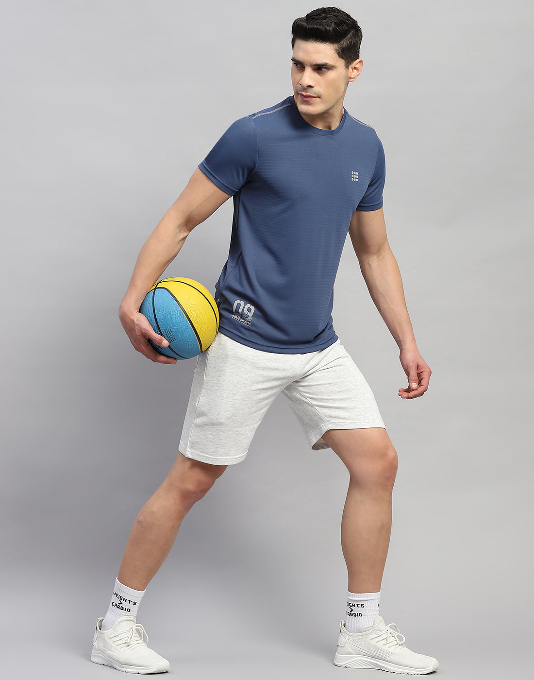 Rock.it Men Blue Solid Round Neck Half Sleeve T-Shirt