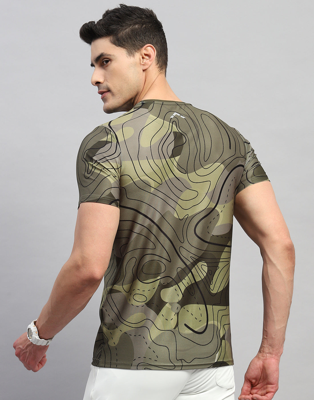 Rock.it Men Green Printed Round Neck Half Sleeve T-Shirt