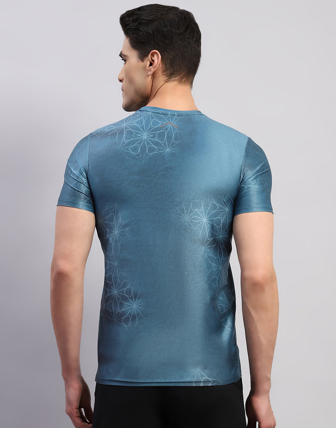 Rock.it Men Teal Blue Printed Round Neck Half Sleeve T-Shirt