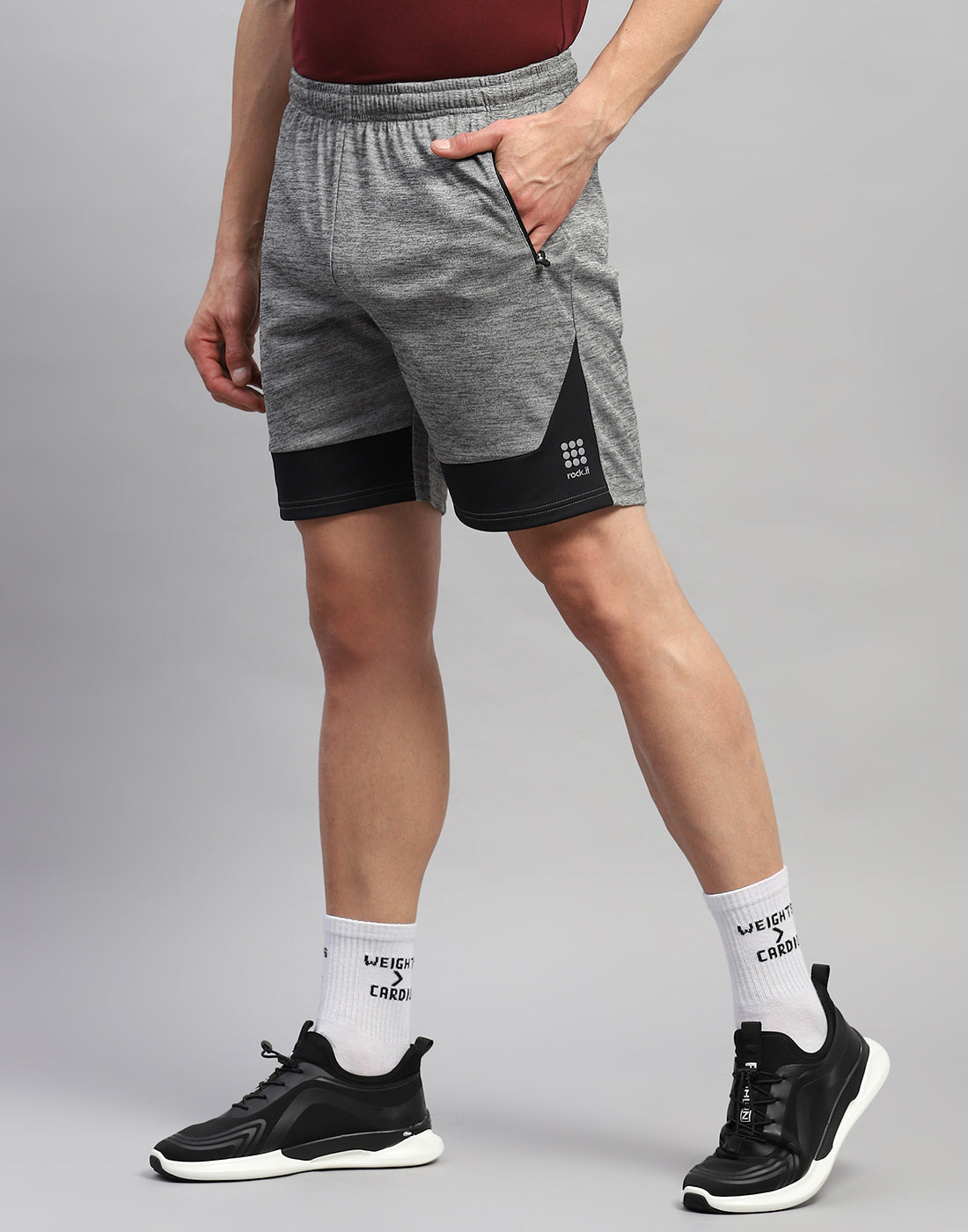 Rock.it Men Grey Solid Regular Fit Short