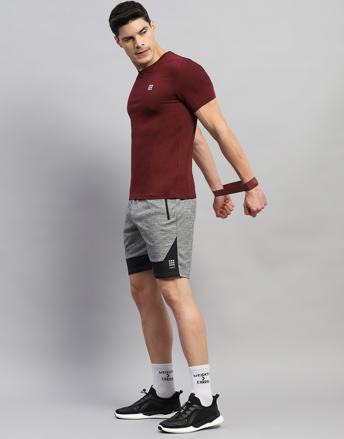 Rock.it Men Grey Solid Regular Fit Short