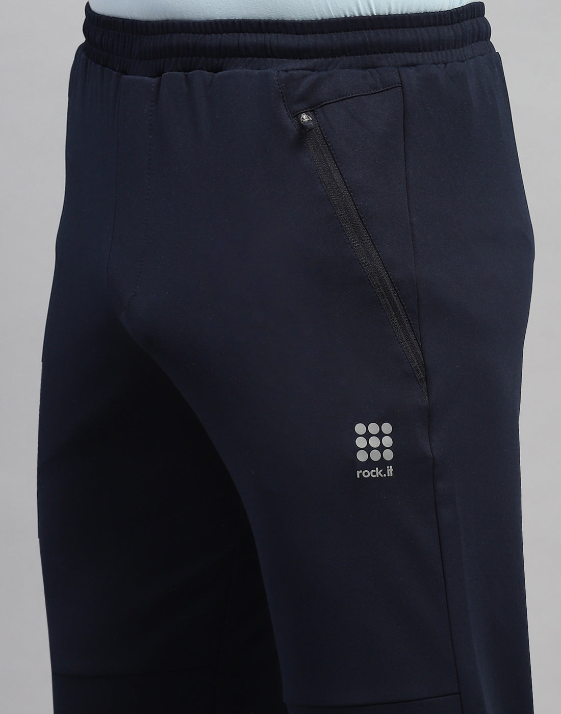 Rock.it Men Navy Blue Solid Regular Fit Lower