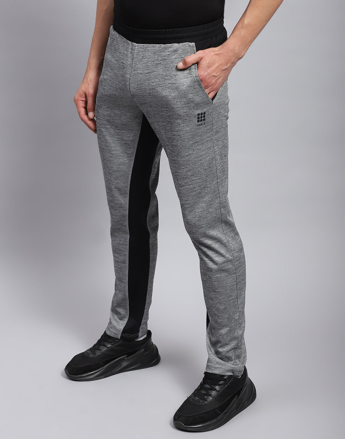 Rock.it Men Grey Solid Regular Fit Lower