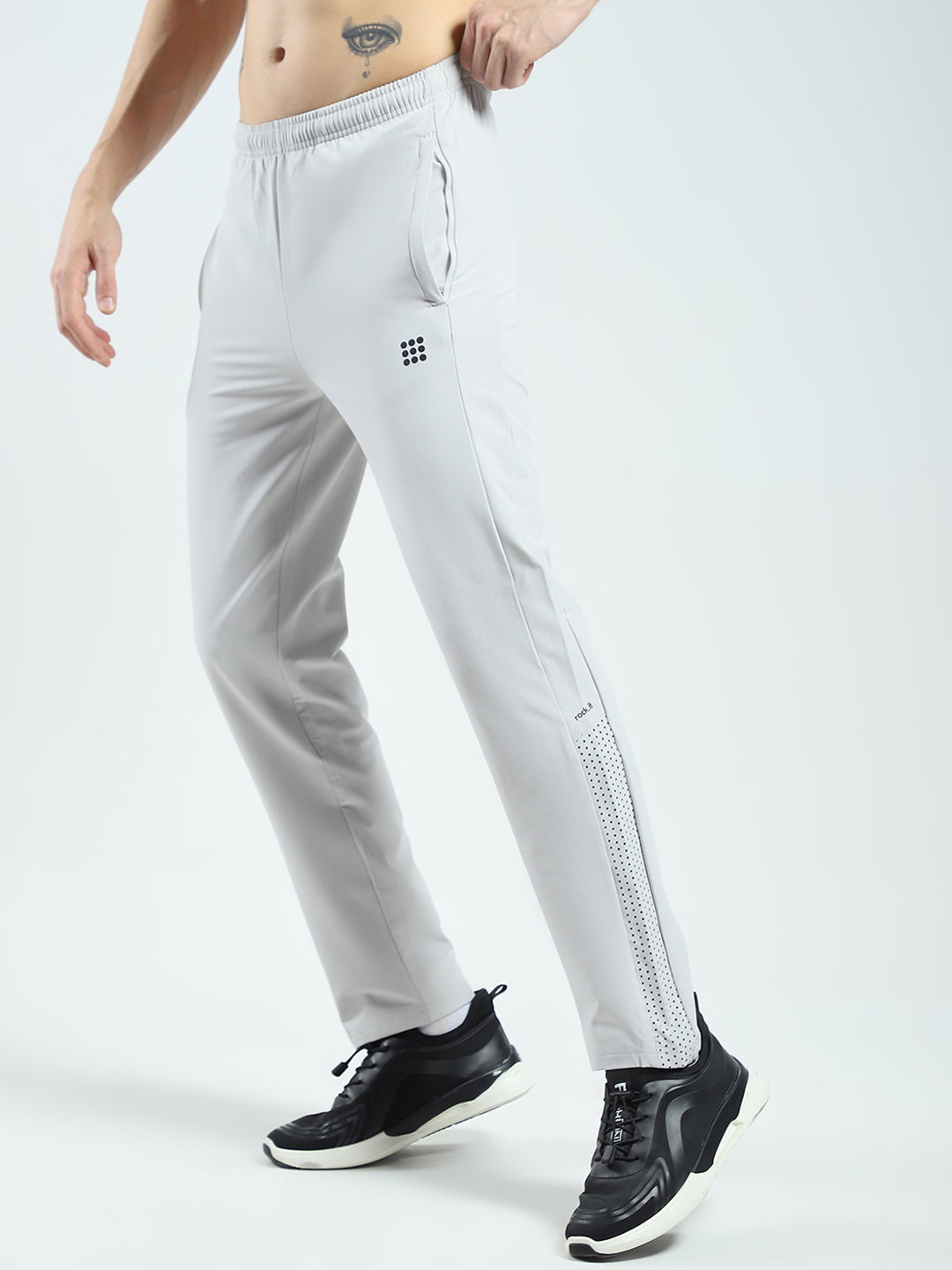 Rock.it Men Grey Solid Regular Fit Lower