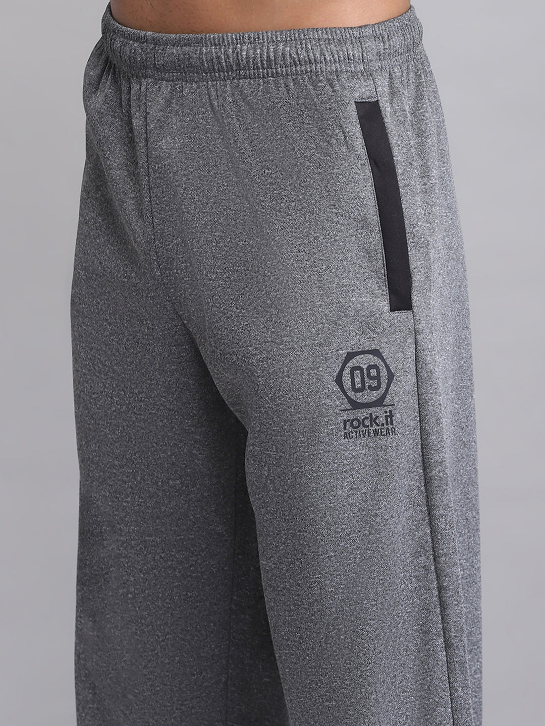 Rock.it Men Grey Solid Regular Fit Lower