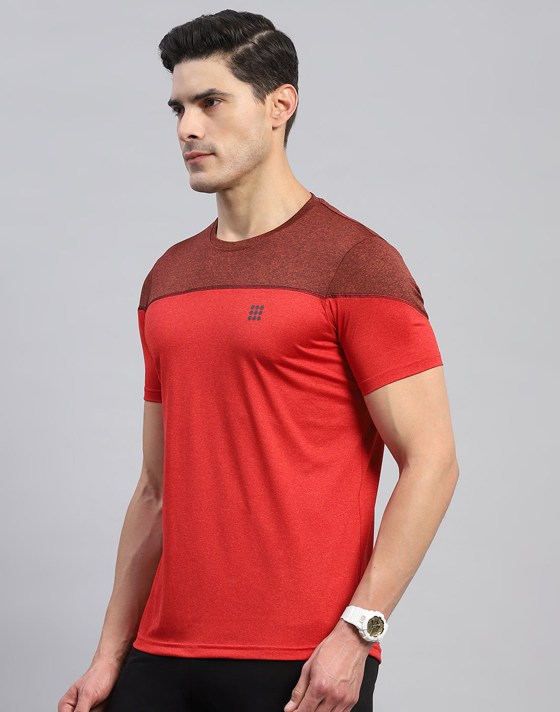 Rock.it Men Red Solid Round Neck Half Sleeve T-Shirt