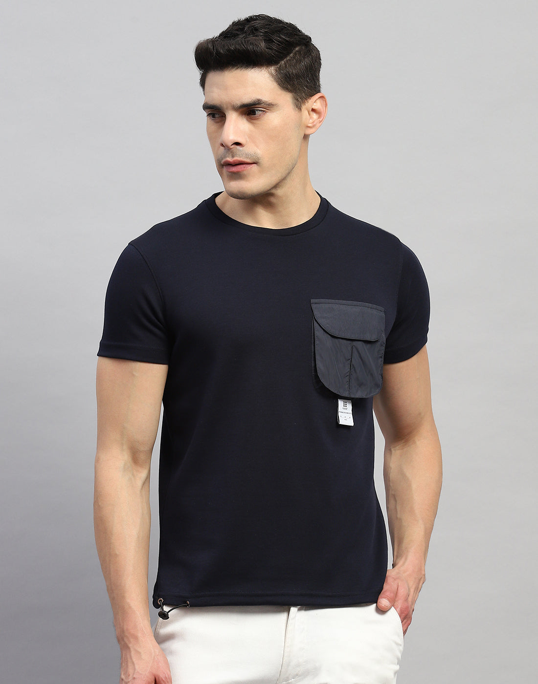Rock.it Men Navy Blue Solid Round Neck Half Sleeve T-Shirt