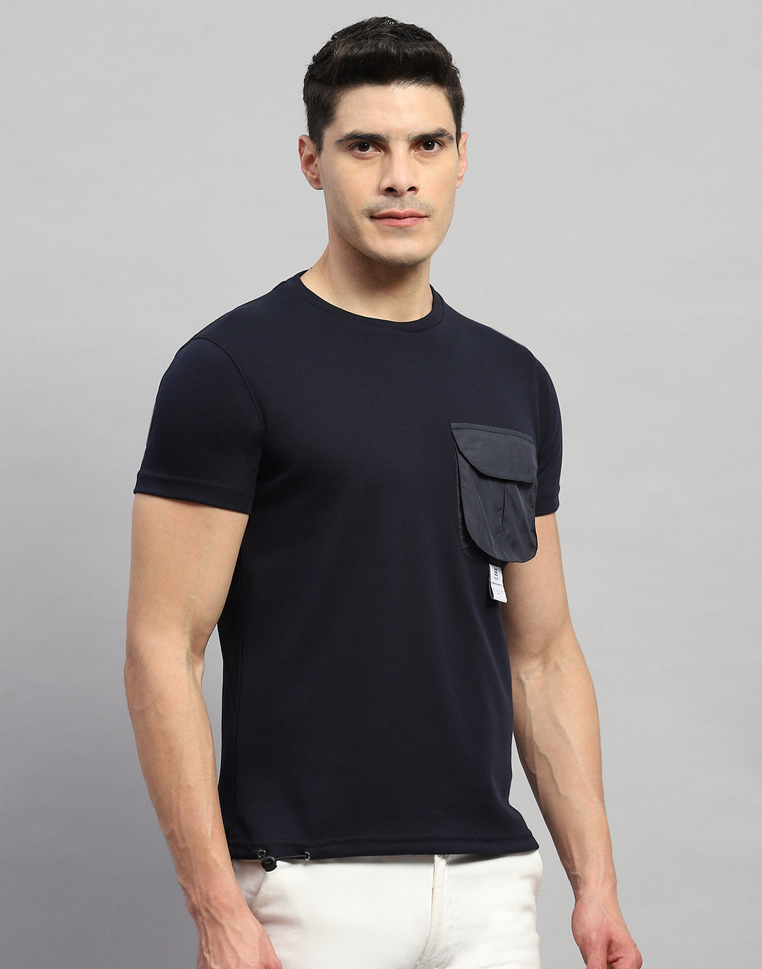 Rock.it Men Navy Blue Solid Round Neck Half Sleeve T-Shirt