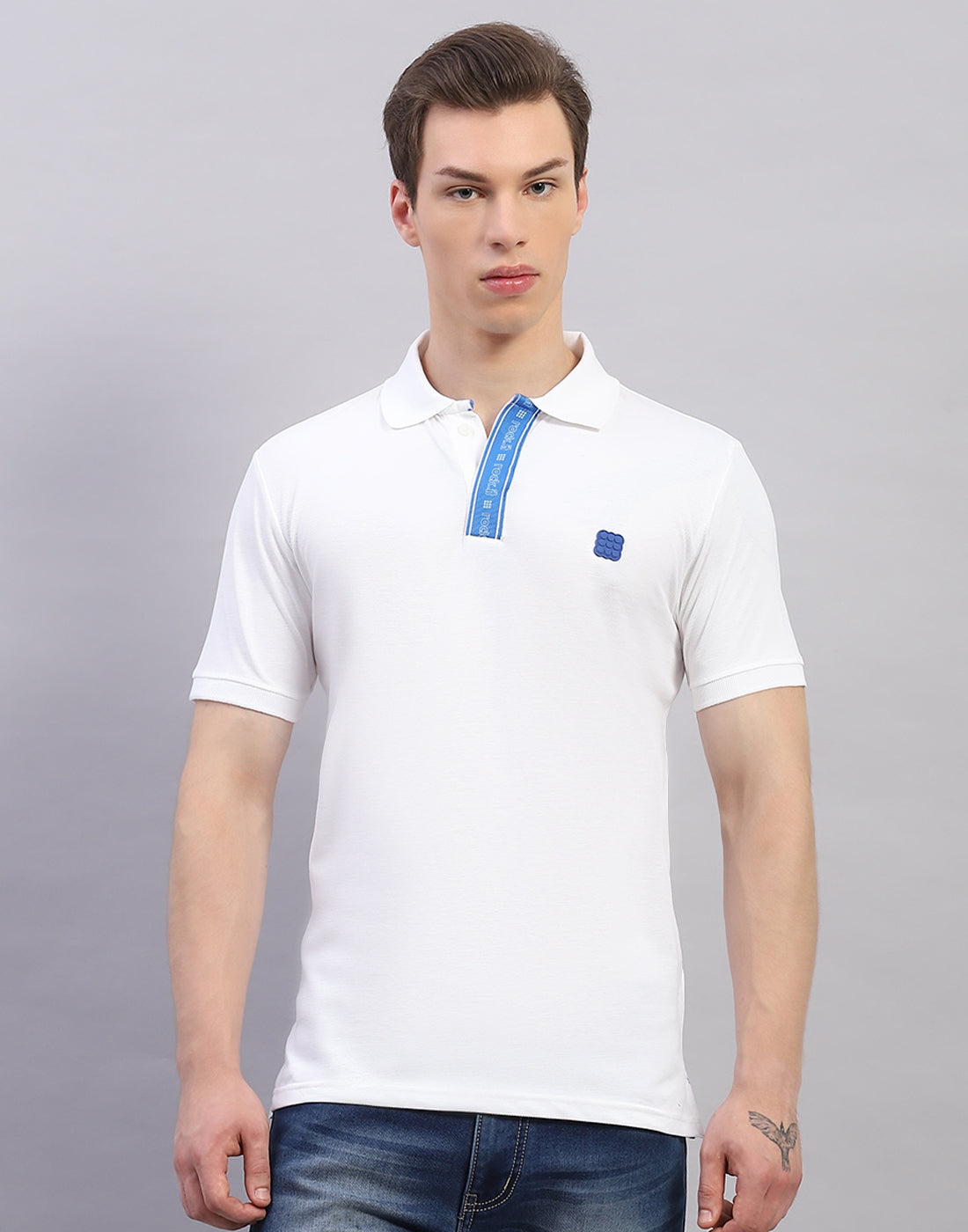 Rock.it Men White Solid Polo Collar Half Sleeve T-Shirt