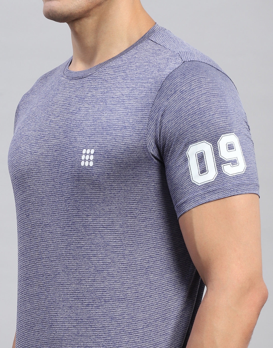 Rock.it Men Blue Self Design Round Neck Half Sleeve T-Shirt