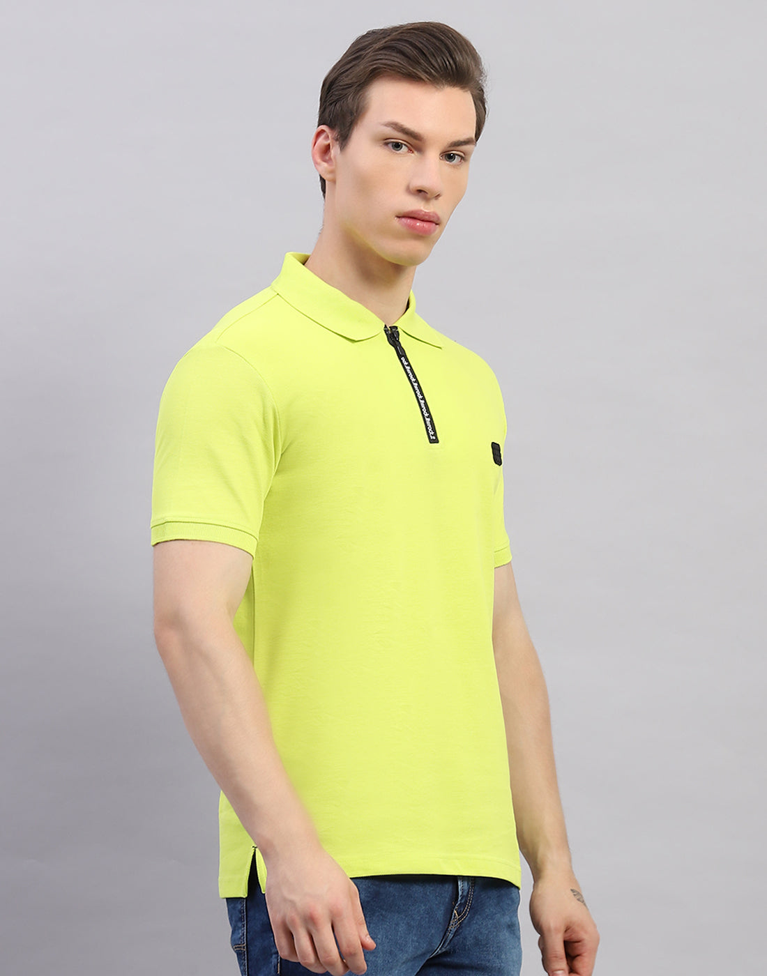 Rock.it Men Green Solid Polo Collar Half Sleeve T-Shirt