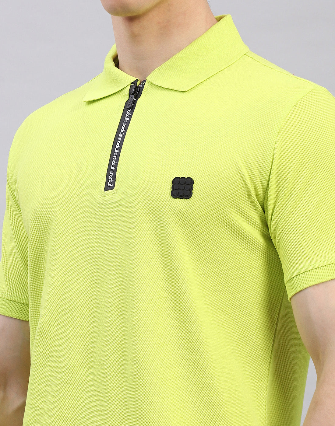 Rock.it Men Green Solid Polo Collar Half Sleeve T-Shirt