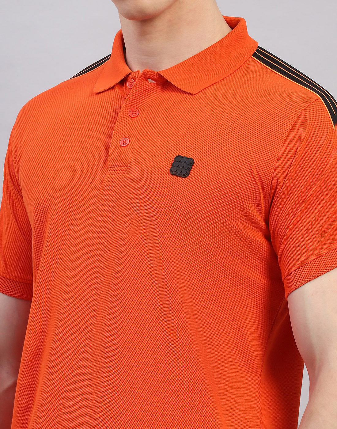Rock.it Men Orange Solid Polo Collar Half Sleeve T-Shirt