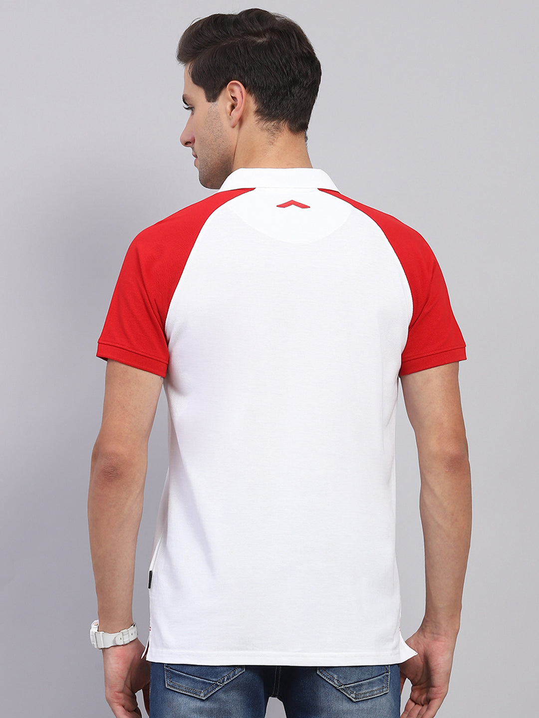Rock.it Men White Solid Collar Half Sleeve T-Shirt