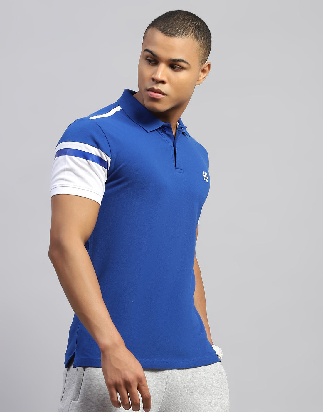 Rock.it Men Blue Solid Polo Collar Half Sleeve T-Shirt
