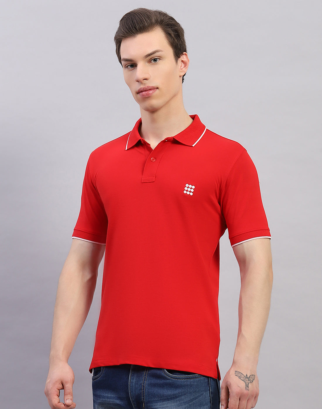 Rock.it Men Red Solid Polo Collar Half Sleeve T-Shirt