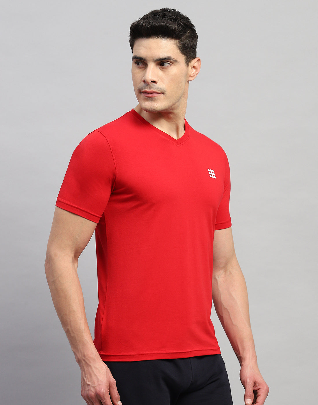 Rock.it Men Red Solid V Neck Half Sleeve T-Shirt