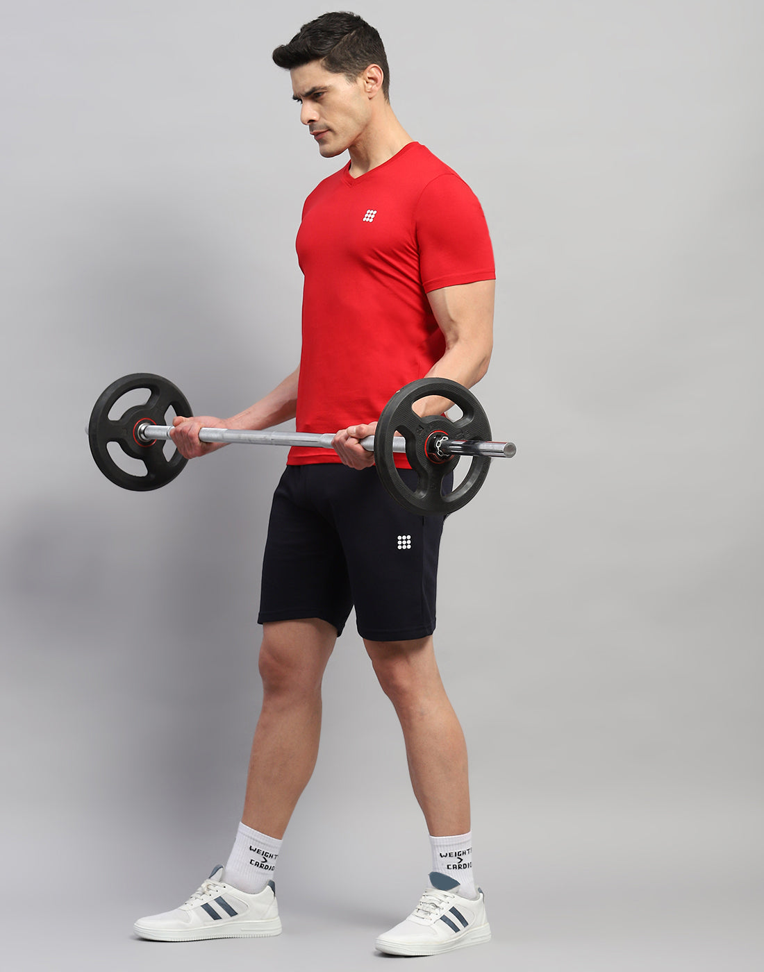 Rock.it Men Red Solid V Neck Half Sleeve T-Shirt