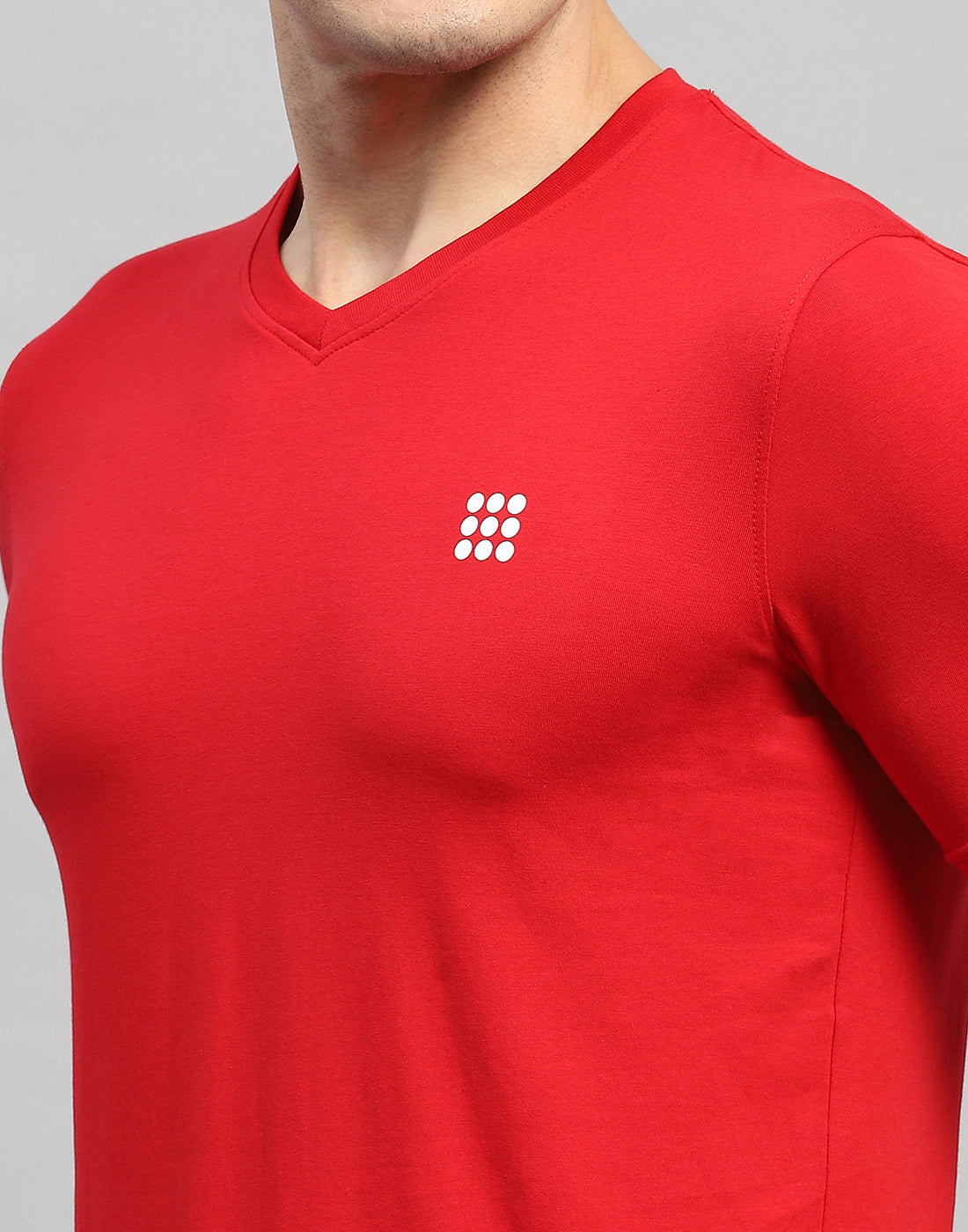 Rock.it Men Red Solid V Neck Half Sleeve T-Shirt